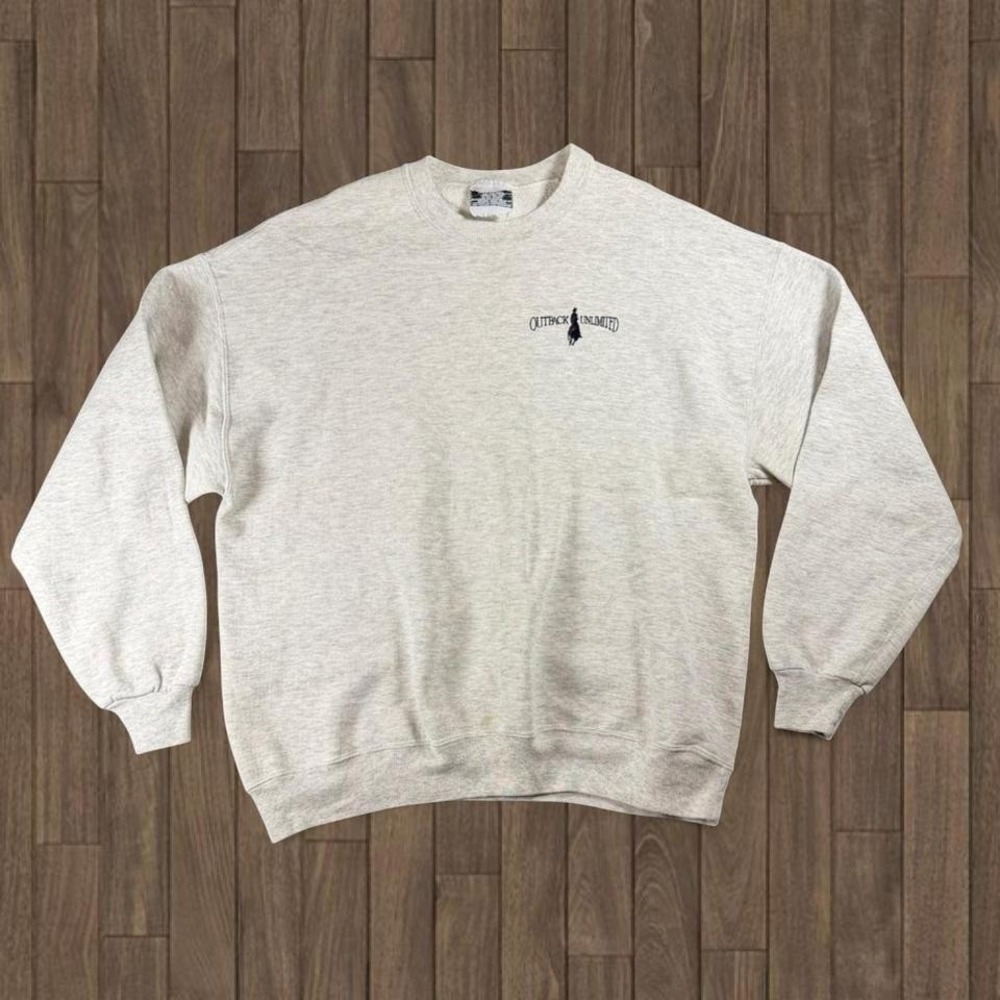 Vintage Outback Unlimited Equestrian Grey Crewneck Made in USA Size L‎